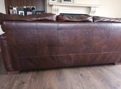 Italian Brown Leather Sofa