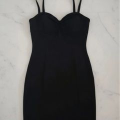 H&M Bodycon mini dress black size S cotton/elastane