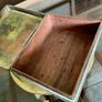 Antique British India Engraved Brass Wood Lined Box 1930s Image 7