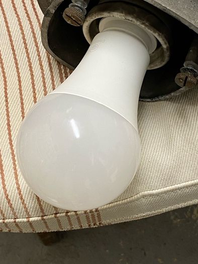 Vintage Industrial Ceiling light which has been converted to use LED Bulbs French Philips Lamps 1950s 1960s