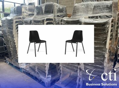 300 x New Polly Visitor Stacking Chairs - Black