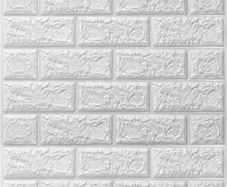 10Pcs 3D Brick Wallpaper in White, Faux Foam Brick Wall Panels Peel and Stick, Waterproof for Bedroom, Living Room, and Kitchen Decor