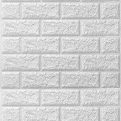 10Pcs 3D Brick Wallpaper in White, Faux Foam Brick Wall Panels Peel and Stick, Waterproof for Bedroom, Living Room, and Kitchen Decor