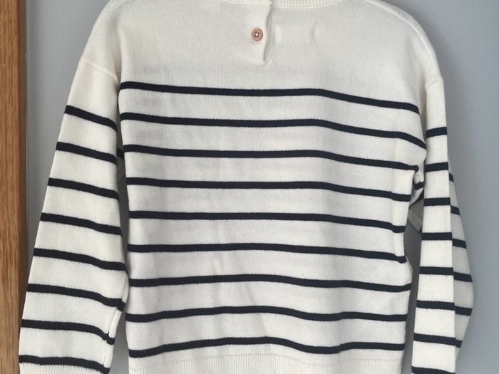 Mango kids nautical cream & navy stripe cotton jumper Sz3-4 BNWT