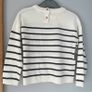 Mango kids nautical cream & navy stripe cotton jumper Sz3-4 BNWT Image 3