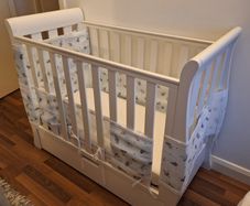 Space Saver Cot with Mattress and Sheets
