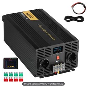 Pure Sine Wave Inverter Power Inverter 3000W DC24V to AC230V Inverter LCD
