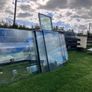 Large heavy glass panels and 2 large glass patio doors Image 2
