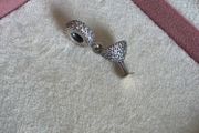 Pandora pave cocktail glass charm perfect condition fully hallmarked