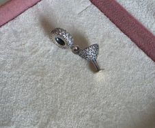 Pandora pave cocktail glass charm perfect condition fully hallmarked