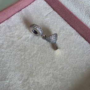 Pandora pave cocktail glass charm perfect condition fully hallmarked