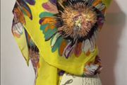 Yellow Floral beach scarf 95x150