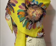 Yellow Floral beach scarf 95x150