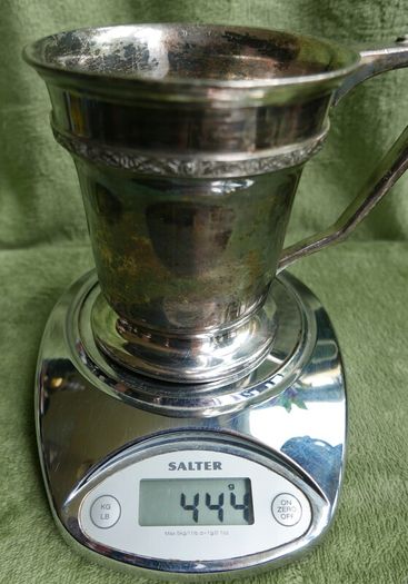 Vintage "A B & S" -Atkin Brothers & Sons, Silver-Plated Mug 1853s