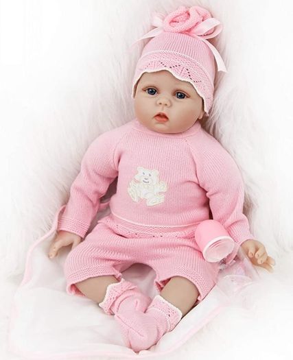 Realistic Reborn Dolls Baby Girl 22inch 55cm Soft Vinyl Silicone Real Life Baby Dolls Looking Newborn Reborn Dolls Toddler Baby Girl Toy Best Xmas Gift (FREE POSTAGE)