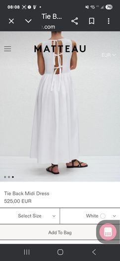 Matteau organic cotton dress new with tags