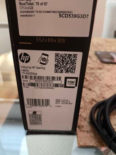 Brand New Gaming Laptop Hp Victus Intel 5 210H 8/12 RTX5060 8GB 80W GDDR7 16GB DDR5 5600mhz 512GB NVMe PCIE 4.0 15.6" 1080p 144hz Ips 300nits Win11 RGB