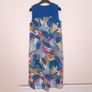 Sophie B Blue Multicolor Tropical Leaf Print Sheer Kaftan Tunic Dress 12UK/40EU Image 7