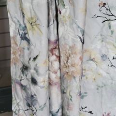 stunning floral on a grey background curtains