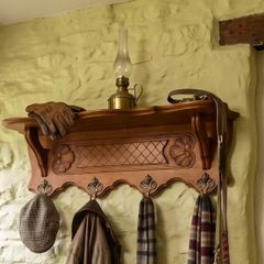 Smaller old coat rack with shelf