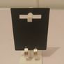 Pilgrim Danish Design Silver Tone Textured Ribbed Hoop Earrings New CAN POST Image 2