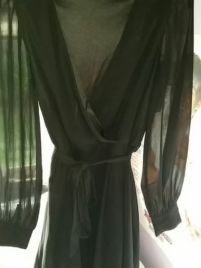 A WEAR black chiffon long sleeved dress