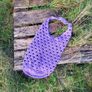 Handmade cotton crochet tote bag - lilac violet, shopping bag, woven shopper bag Image 2