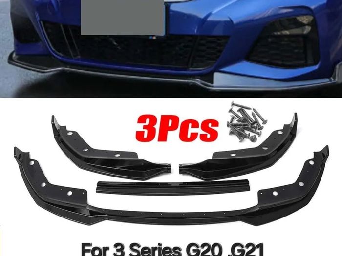3PCS MP Style G20 G21 Car Front Bumper Lip Spoiler Splitter Diffuser Detachable Body Kit Cover Guard For BMW 3 Series G20 2019-2022