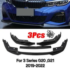3PCS MP Style G20 G21 Car Front Bumper Lip Spoiler Splitter Diffuser Detachable Body Kit Cover Guard For BMW 3 Series G20 2019-2022