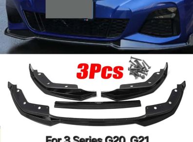 3PCS MP Style G20 G21 Car Front Bumper Lip Spoiler Splitter Diffuser Detachable Body Kit Cover Guard For BMW 3 Series G20 2019-2022