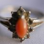 Vintage 18K Gold Plated Ring With Coral size L - 1,36g Image 3
