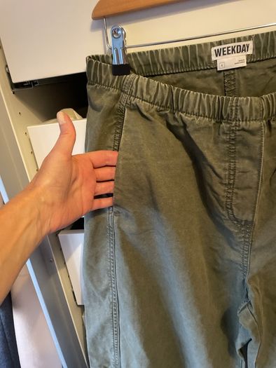 WEEKDAY low rise baggy washed canvas
