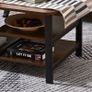 Industrial Coffee Table, Rectangular Sofa Table with Storage Shelves for Living Room, Bedroom, Office, Brown Image 8