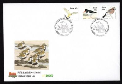 2002 Ireland Tenth Definitive Series Birds 47c, (Kestrel), 55c (Oystercatcher) & 60c (Jay) An Post First Day Cover (FDC)