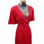 Karen Millen Red Floral Laser-Cut Pleat Dress Image 8