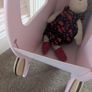 Pink moover dolls wooden pram Image 4