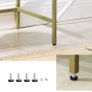 console table, side table with 2 shelves, tempered glass, storage shelf, metal frame, adjustable feet, for living room, hallway Image 3