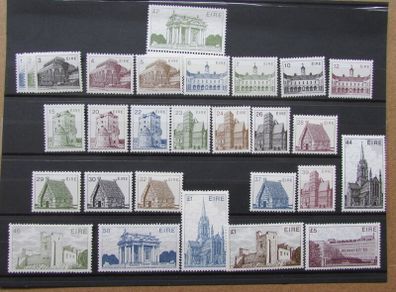 Ireland 1982-1990.MNH,6th Definitive Stamps Series.Complete Set of 28.Irish Architecture