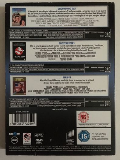 Bill Murray 3 Film Boxset (Ghostbusters, Groundhog Day & Stripes) [3xMovie DVDs]