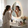 Bathroom Mirror with LED Lights: 550x770mm Asymmetrical Wall Mirror with Dimmable 3 Colour Image 5