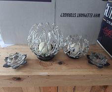 4 piece newgrange glass candle set
