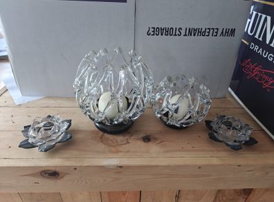 4 piece newgrange glass candle set