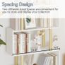 Geometric Bookcase, S Shaped Bookshelf 6-Tier Book Shelves for Bedroom, Modern Wood Decorative Display Shelf Tall Book Case for Home Office, Gold and White Image 7