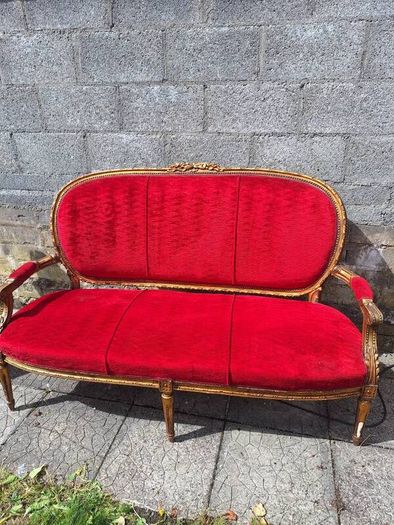 Antique French Louis XVI Style 3-Piece Salon Suite