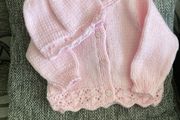 Hand knit cardigan and hat 0 to 3 mths