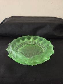 Vintage Green Glass Ashtray