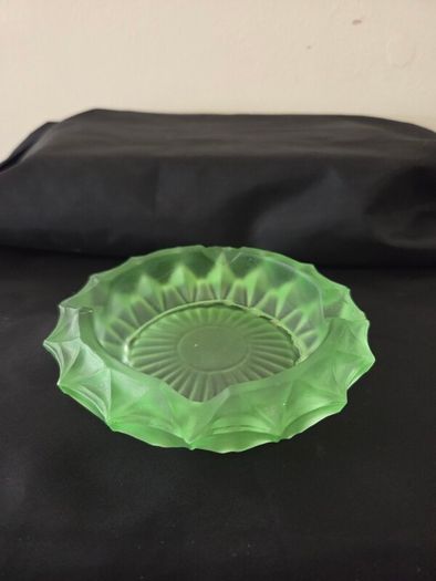 Vintage Green Glass Ashtray