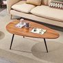 Coffee Table Living Room Mid Century Drop Shape Accent Oval Table Contemporary Style Leisure Tea Table Cocktail Table, 42.5Inch, Walnut Oak Image 5