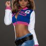 retro  style pullover crop  top zipper size 10-12 12-14 Image 5
