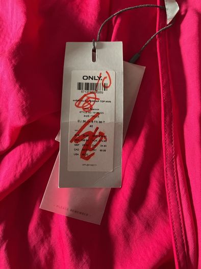 Only Beautiful Pink Wrap Blouse Size UK 8